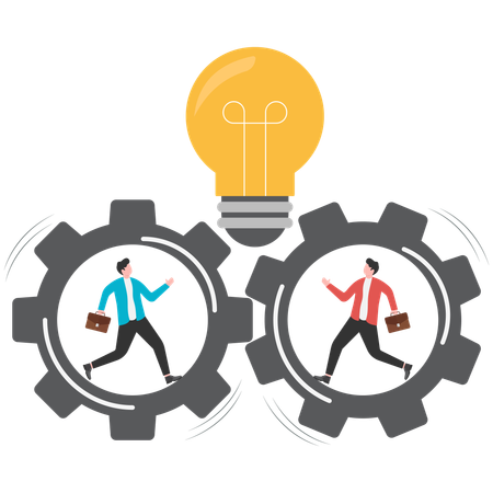 Businessmen working with idea generation  Illustration