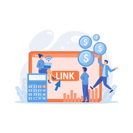 Businesspeople working on cpa marketing  Illustration