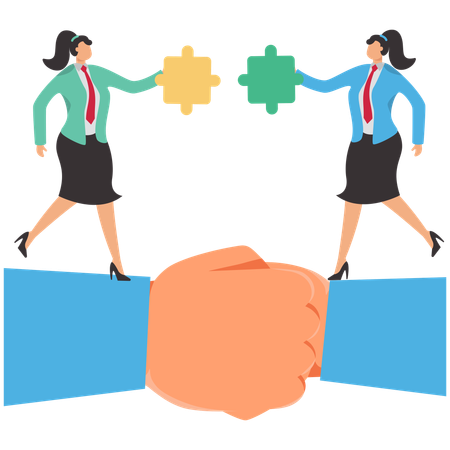 Businesswoman doing business collaboration  Illustration