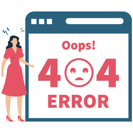 Businesswoman encounters Error situation  Illustration