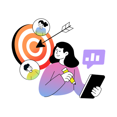 Businesswoman Targeting new People  Illustration
