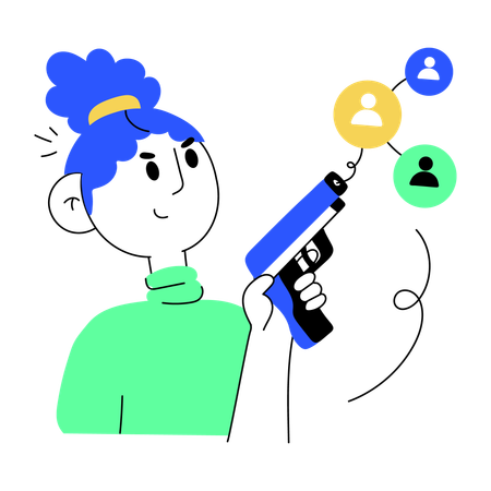 Businesswoman targeting people  Illustration