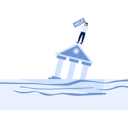 Busniessman facing financial crisis  Illustration