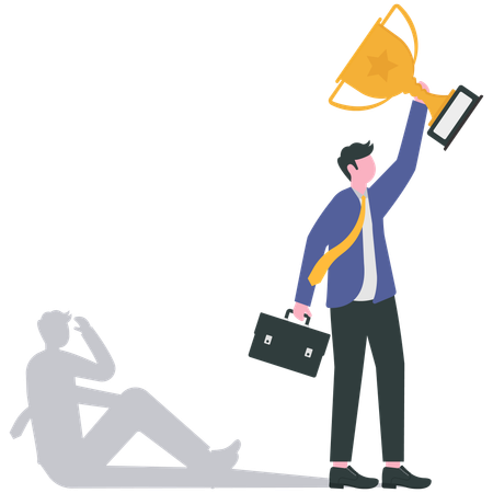 Busniessman facing imposter syndrome  Illustration