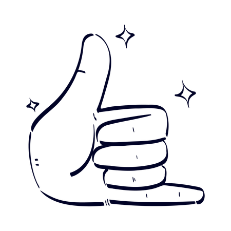Call Me Hand Gesture Illustration