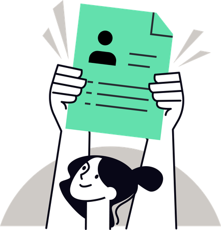 Candidate showing job letter Illustration