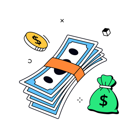 Cash bundle  Illustration
