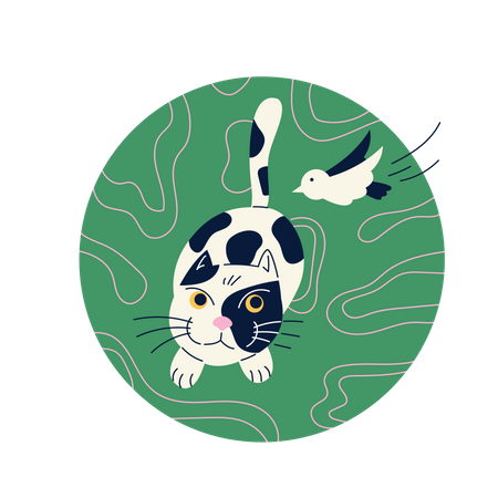 Cat chilling at the par Illustration
