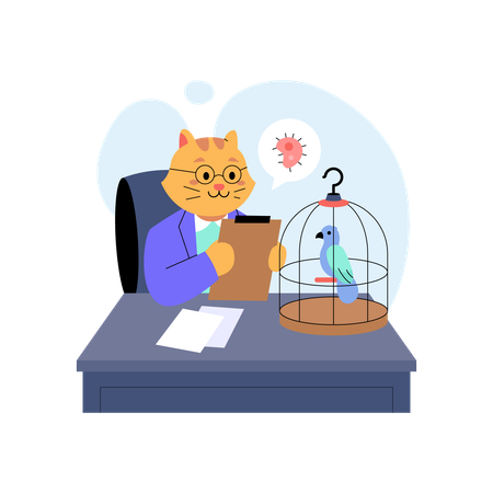 Cat patient doing animal diagnosis  Illustration