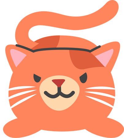 Cat showing face expression  Illustration