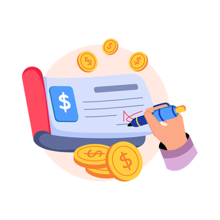 Cheque Book  Illustration