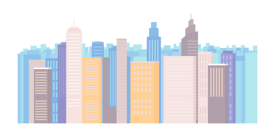 City skyscrapers  Illustration