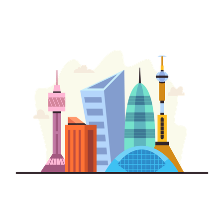 City with skyscrapers  Illustration