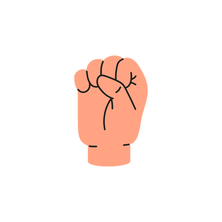 Clenched fist sign protest movement Illustration
