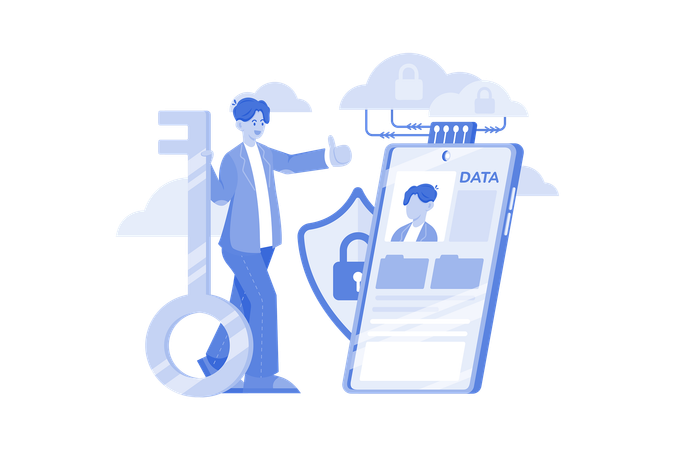 Cloud data security  Illustration