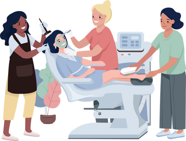 Complex beauty procedure Illustration