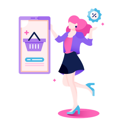 Concept  based illustration for e-commerce site for online shopping  Illustration