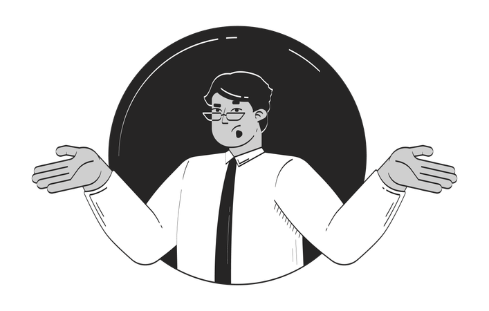 Confused arab businessman expressing uncertainty  Illustration