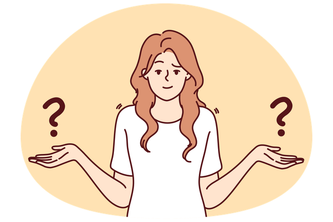 Confused woman feel frustrated making choice  Illustration