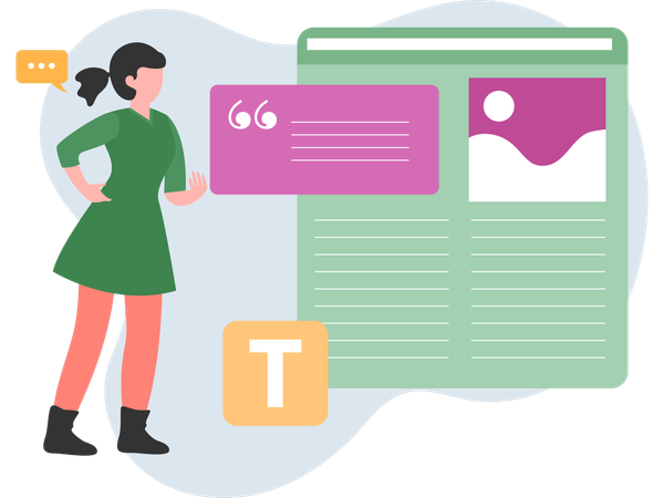 Content writing done by girl Illustration