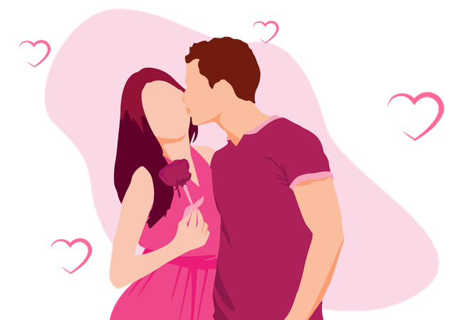 Couple Blushing  Illustration