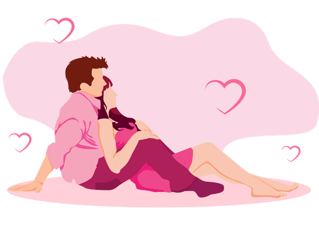 Couple Doing Romance  Illustration
