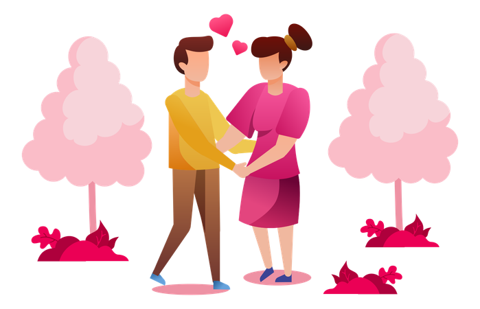 Couple Hugging  Illustration