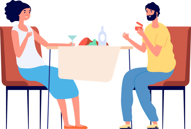 Couple on date  Illustration