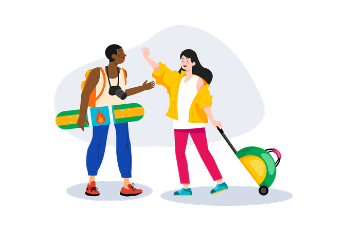 Couple on tour  Illustration