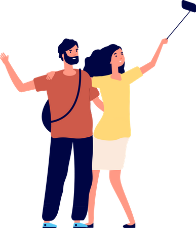 Couple standing together  Illustration