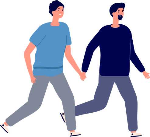 Couple walking together  Illustration