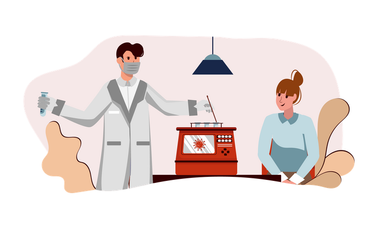 Covid doctor taking patients sample for test  Illustration