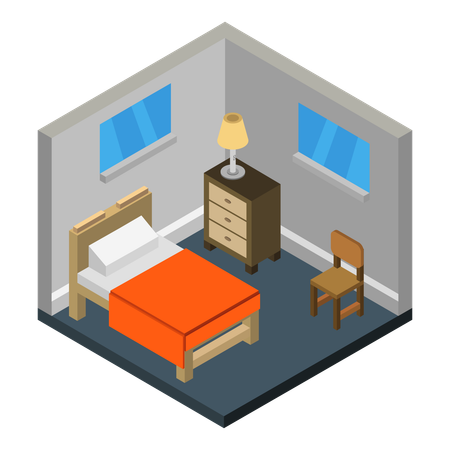 Cozy bedroom  Illustration