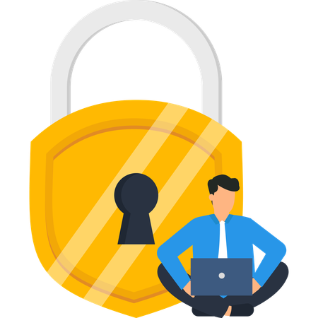 Cybersecurity Protection Data Privacy Online Security Safeguard  Illustration