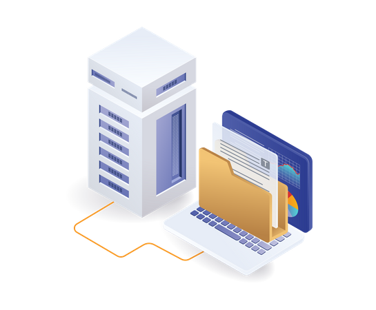 Data storage server management  Illustration