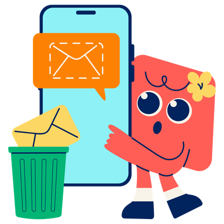 Deleting Message  Illustration