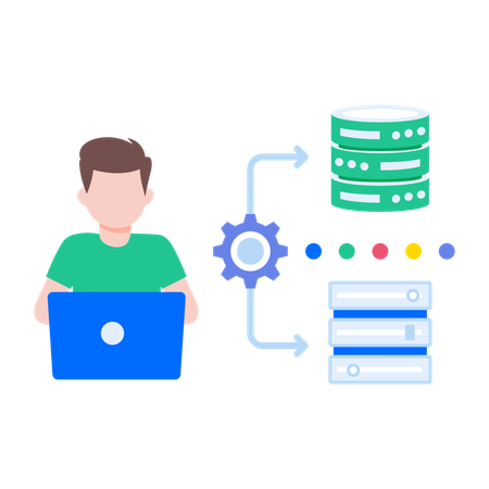 Developer doing storage setting  Illustration