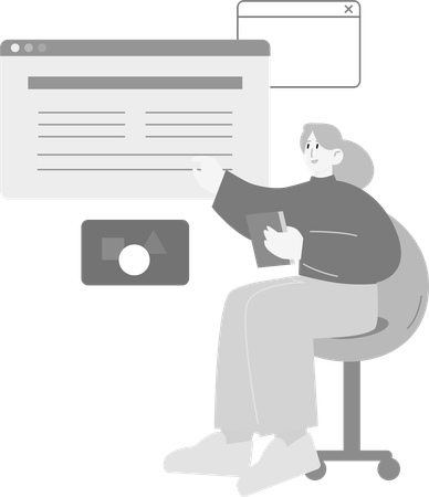 Developer doing Webpage Analysis  Illustration