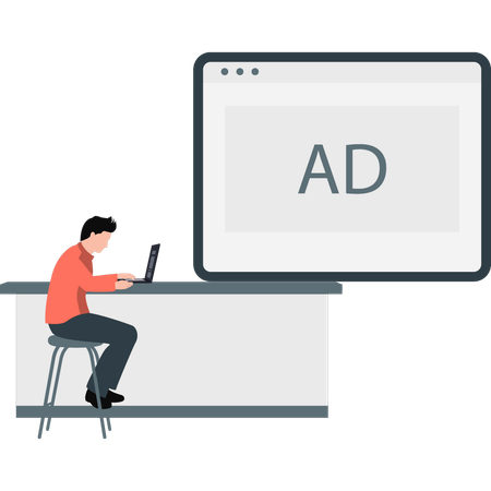 Developer making marketing ad  Illustration