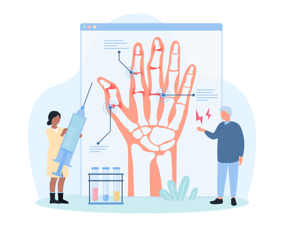 Diagnosis and treatment of arthritis  Illustration