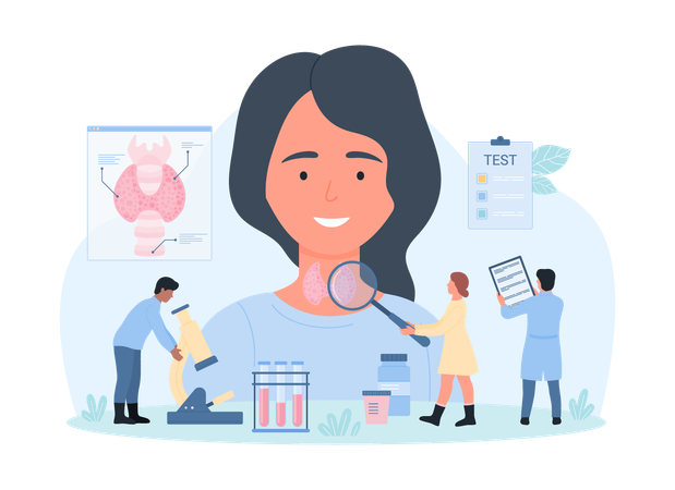 Diagnosis of thyroid disease  Illustration