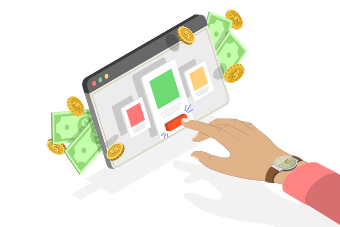 Digital Marketing and Choosing Ads Model  Illustration