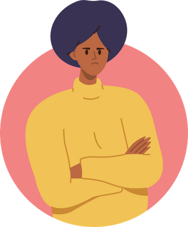 Distrust young woman  Illustration