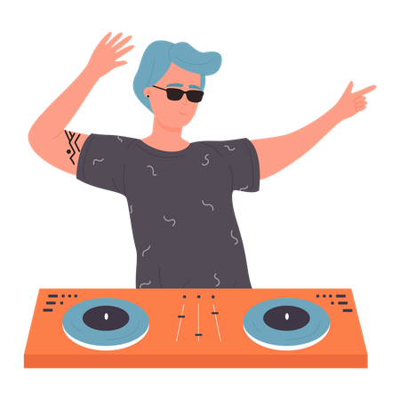 Dj Play Music  Illustration
