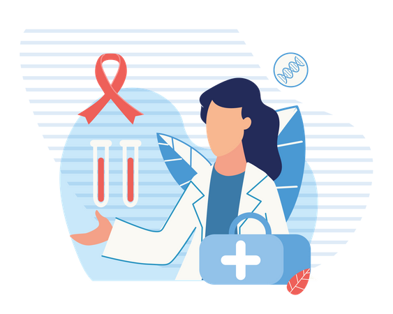 Doctor checking blood sample  Illustration