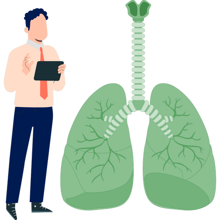 Doctor checking respiratory track  Illustration