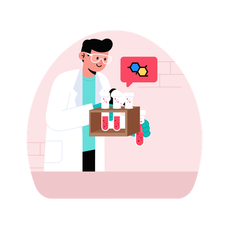 Doctor collects Medical Sample  Illustration