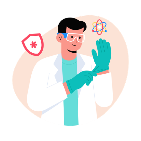 Doctor does Medicine Discovery  Illustration
