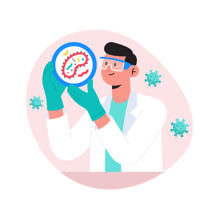 Doctor does Research Presentation  Illustration