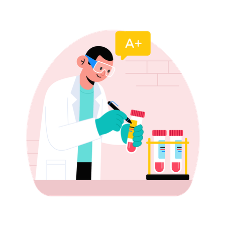 Doctor does Sample Pouring  Illustration